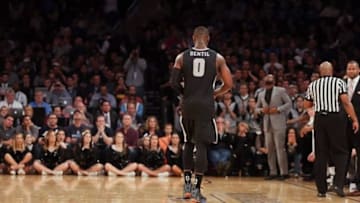 Mar 11, 2016; New York, NY, USA; Providence Friars forward Ben Bentil (0) walks off the court as fouling out against the Villanova Wildcats during the second half in the semifinals of the Big East conference tournament at Madison Square Garden. The Wildcats won, 76-68. Mandatory Credit: Vincent Carchietta-USA TODAY Sports