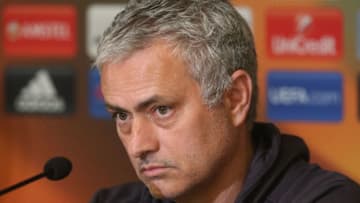 BRUSSELS, BELGIUM - APRIL 12: Manager Jose Mourinho of Manchester United speaks during a press conference at Constant Vanden Stock stadium on April 12, 2017 in Brussels, Belgium. (Photo by Matthew Peters/Man Utd via Getty Images)