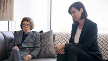 "Let Fate Decide" -- Pictured: Linda Hunt (Henrietta "Hetty" Lange) and Catherine Bell (Marine Lieutenant Colonel Sarah "Mac" Mackenzie). Callen and Sam work with Navy Capt. Harmon Rabb, Jr. (David James Elliott) to apprehend spies aboard the USS Allegiance. Also, Hetty partners with Marine Lt. Col. Sarah "Mac" Mackenzie to neutralize a missile attack in the Middle East, and Kensi and Deeks are trapped in a mobile CIA unit in Iraq while under attack by ISIS, on the 11th season premiere of NCIS: LOS ANGELES, Sunday, Sept. 29 (9:30-10:30 PM, ET/PT) on the CBS Television Network. Photo: Erik Voake/CBS ©2019 CBS Broadcasting, Inc. All Rights Reserved.
