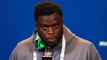 Feb 26, 2016; Indianapolis, IN, USA; Clemson defensive lineman Shaq Lawson speaks to the media during the 2016 NFL Scouting Combine at Lucas Oil Stadium. Mandatory Credit: Trevor Ruszkowski-USA TODAY Sports