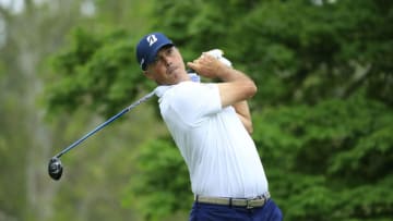 DUBLIN, OHIO - MAY 30: Matt Kuchar watches his tee shot on the fifth hole during the first round of The Memorial Tournament Presented by Nationwide at Muirfield Village Golf Club on May 30, 2019 in Dublin, Ohio. (Photo by Andy Lyons/Getty Images)