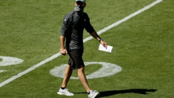 GREEN BAY, WISCONSIN - AUGUST 20: Head coach Matt LaFleur of the Green Bay Packers walks across the field during Green Bay Packers Training Camp at Lambeau Field on August 20, 2020 in Green Bay, Wisconsin. (Photo by Dylan Buell/Getty Images)