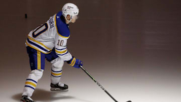 Oct 5, 2021; Pittsburgh, Pennsylvania, USA; Buffalo Sabres defenseman Henri Jokiharju (10) takes the ice to warm up before playing the Pittsburgh Penguins at PPG Paints Arena. Mandatory Credit: Charles LeClaire-USA TODAY Sports