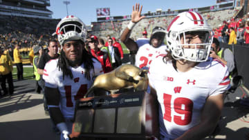 IOWA CITY, IOWA- OCTOBER 22: Safeties D'Cota Dixon
