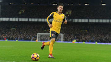 LIVERPOOL, ENGLAND - DECEMBER 13: Mesut Ozil of Arsenal during the Premier League match between Everton and Arsenal at Goodison Park on December 13, 2016 in Liverpool, England. (Photo by Stuart MacFarlane/Arsenal FC via Getty Images)