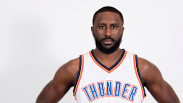 OKLAHOMA CITY, OK - JULY 10: Patrick Patterson #54 of the Oklahoma City Thunder poses for portraits on July 10, 2017 at the Thunder practice facility in Oklahoma City, Oklahoma. NOTE TO USER: User expressly acknowledges and agrees that, by downloading and or using this Photograph, user is consenting to the terms and conditions of the Getty Images License Agreement. Mandatory Copyright Notice: Copyright 2017 NBAE (Photo by Layne Murdoch/NBAE via Getty Images)