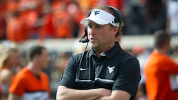 Oct 29, 2016; Stillwater, OK, USA; West Virginia Mountaineers head coach Dana Holgorsen during the game against the Oklahoma State Cowboys at Boone Pickens Stadium. Mandatory Credit: Rob Ferguson-USA TODAY Sports