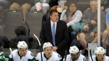 26 December 2015: Texas Stars head coach Derek Laxdal watches action during 5 - 4 loss to the San Antonio Rampage at the Cedar Park Center in Cedar Park, TX.(Photo by John Rivera/Icon Sportswire) (Photo by John Rivera/Icon Sportswire/Corbis via Getty Images)