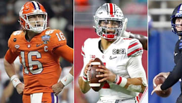 Trevor Lawrence (from left), Justin Fields, Zach Wilson, (USA TODAY Sports Image Pool)Nflqbdraft