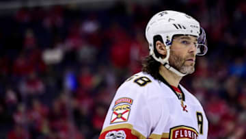 WASHINGTON, DC - APRIL 09: Jaromir Jagr #68 of the Florida Panthers skates in the first period against the Washington Capitals during an NHL game at Verizon Center on April 9, 2017 in Washington, DC. (Photo by Patrick McDermott/NHLI via Getty Images)