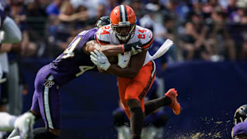 Browns Nick Chubb (Photo by Scott Taetsch/Getty Images)