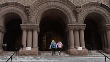 TORONTO, ON - MARCH 10: Fans show up at Old City Hall court house to show support for Justin Bieber on March 10, 2014 in Toronto, Canada. (Photo by Jag Gundu/Getty Images)