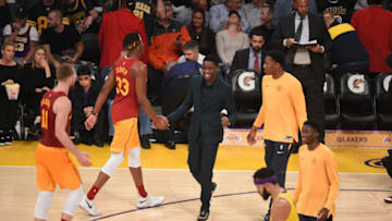LOS ANGELES, CA - NOVEMBER 29: Victor Oladipo #4 of the Indiana Pacers smiles during a game against the Los Angeles Lakers on November 29, 2018 at STAPLES Center in Los Angeles, California. NOTE TO USER: User expressly acknowledges and agrees that, by downloading and/or using this Photograph, user is consenting to the terms and conditions of the Getty Images License Agreement. Mandatory Copyright Notice: Copyright 2018 NBAE (Photo by Adam Pantozzi/NBAE via Getty Images)