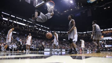NEW YORK, NEW YORK - April 14: Mitchell Robinson #24 W. Kentucky dunks during the Jordan Brand Classic, National Boys Team All-Star basketball game at The Barclays Center on April 14, 2017 in New York City. (Photo by Tim Clayton/Corbis via Getty Images)