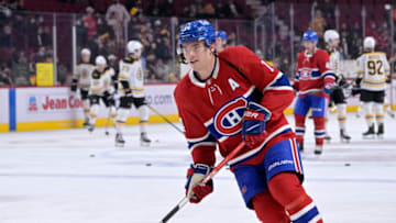 Mar 21, 2022; Montreal, Quebec, CAN; Montreal Canadiens forward Nick Suzuki. Mandatory Credit: Eric Bolte-USA TODAY Sports
