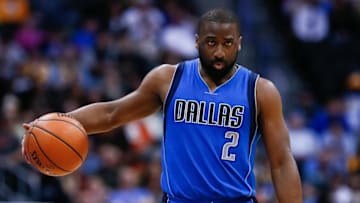 Mar 28, 2016; Denver, CO, USA; Dallas Mavericks guard Raymond Felton (2) in the fourth quarter against the Denver Nuggets at the Pepsi Center. The Mavericks defeated the Nuggets 97-88. Mandatory Credit: Isaiah J. Downing-USA TODAY Sports