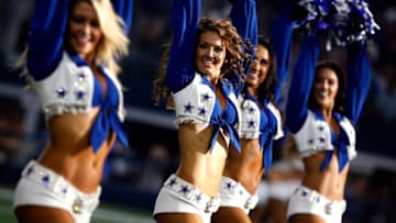 ARLINGTON, TX - NOVEMBER 5: The Dallas Cowboys Cheerleaders perform as the Cowboys play the Kansas City Chiefs at AT
