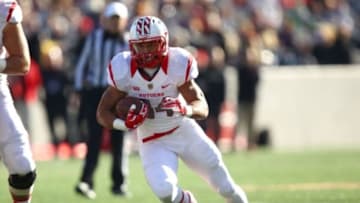 Nov 21, 2015; West Point, NY, USA; Rutgers Scarlet Knights running back Paul James (34) rushes the ball against the Army Black Knights during the first half at Michie Stadium. Mandatory Credit: Danny Wild-USA TODAY Sports