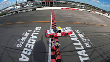 TALLADEGA, AL - OCTOBER 13: Timothy Peters, NASCAR Truck Series driver of the #25 Kingman Chevrolet GMS Racing Chevrolet (Photo by Matt Sullivan/Getty Images)