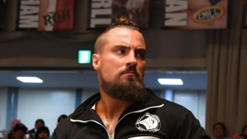 TOKYO,JAPAN - MAY 24: Marty Scurll enters the ring during the New Japan Pro-Wrestling 'Best Of Super Jr.' at Korakuen Hall on May 24, 2019 in Tokyo, Japan. (Photo by Etsuo Hara/Getty Images)