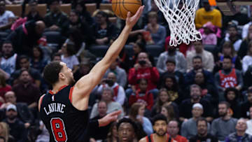 Zach LaVine #8 of Chicago Bulls (Photo by Anatoliy Cherkasov/NurPhoto via Getty Images)