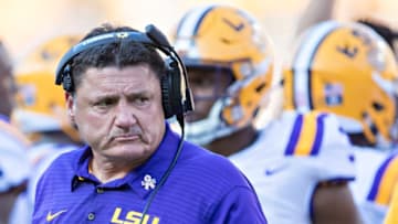 LSU football head coach Ed Orgeron (Photo by Wesley Hitt/Getty Images)