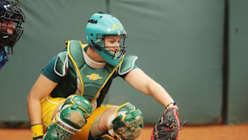 BEIJING - AUGUST 14: Catcher Natalie Titcume