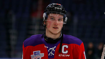 QUEBEC CITY, QC - JANUARY 30: Nolan Patrick #19 of Team Cherry looks on during the third period of his Sherwin-Williams CHL/NHL Top Prospects Game at the Videotron Center on January 30, 2017 in Quebec City, Quebec, Canada. (Photo by Mathieu Belanger/Getty Images)