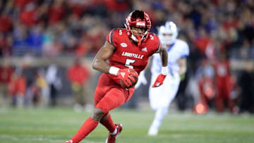 LOUISVILLE, KY - NOVEMBER 24: Seth Dawkins #5 of the Louisville Cardinals runs with the ball against the Kentucky Wildcats on November 24, 2018 in Louisville, Kentucky. (Photo by Andy Lyons/Getty Images)