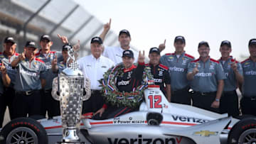 INDIANAPOLIS, IN - MAY 28: Team owner Roger Penske and Will Power of Australia, driver of the #12 Verizon Team Penske Chevrolet (Photo by Chris Graythen/Getty Images)