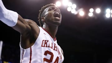 Mar 20, 2016; Oklahoma City, OK, USA; Oklahoma Sooners guard Buddy Hield (24) reacts in the second half against the Virginia Commonwealth Rams during the second round of the 2016 NCAA Tournament at Chesapeake Energy Arena. Mandatory Credit: Mark D. Smith-USA TODAY Sports