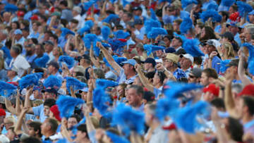 OXFORD, MISSISSIPPI - OCTOBER 05: Mississippi Rebels fans react during a game against the Vanderbilt Commodores at Vaught-Hemingway Stadium on October 05, 2019 in Oxford, Mississippi. (Photo by Jonathan Bachman/Getty Images)