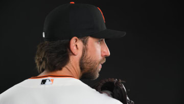 SCOTTSDALE, AZ - FEBRUARY 21: Madison Bumgarner #40 of the San Francisco Giants poses during the Giants Photo Day on February 21, 2019 in Scottsdale, Arizona. (Photo by Jamie Schwaberow/Getty Images)