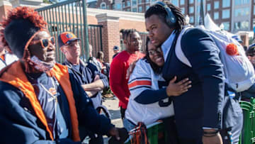 Auburn football offensive lineman Keiondre Jones (58) before Auburn Tigers take on Alabama Crimson Tide at Jordan-Hare Stadium in Auburn, Ala., on Saturday, Nov. 27, 2021.
