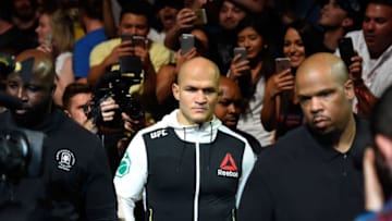 DALLAS, TX - MAY 13: Junior Dos Santos prepares to enter the Octagon before facing Junior Dos Santos in their UFC heavyweight championship fight during the UFC 211 event at the American Airlines Center on May 13, 2017 in Dallas, Texas. (Photo by Josh Hedges/Zuffa LLC/Zuffa LLC via Getty Images)