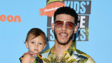 SANTA MONICA, CALIFORNIA - JULY 11: Lonzo Ball (R) and Zoey Christina Ball attend Nickelodeon Kids' Choice Sports 2019 at Barker Hangar on July 11, 2019 in Santa Monica, California. (Photo by Jon Kopaloff/Getty Images)