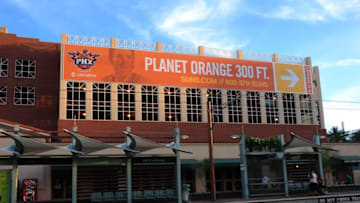 PHOENIX - APRIL 26: General View of a sign directing fans to 'Planet Orange' outside the arena as the Phoenix Suns take on the Portland Trail Blazers in Game Five of the Western Conference Quarterfinals during the 2010 NBA Playoffs on April 26, 2010 at US Airways Center in Phoenix, Arizona. The Suns won 107-88. NOTE TO USER: User expressly acknowledges and agrees that, by downloading and/or using this Photograph, user is consenting to the terms and conditions of the Getty Images License Agreement. Mandatory Copyright Notice: Copyright 2010 NBAE (Photo by Barry Gossage/NBAE via Getty Images)