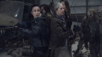 Melissa McBride as Carol Peletier, Lauren Cohan as Maggie Greene, Christian Serratos as Rosita Espinosa, Cassady McClincy as Lydia - The Walking Dead _ Season 11 - Photo Credit: Josh Stringer/AMC