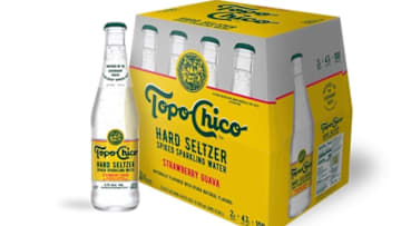 Topo Chico Seltzer now in glass bottles, photo provided by Topo Chico Seltzer