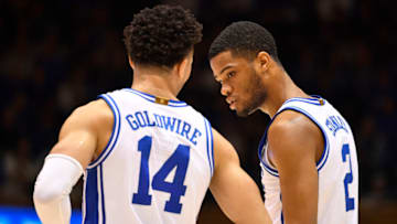 Duke basketball guards Jordan Goldwire and Cassius Stanley (Photo by Grant Halverson/Getty Images)