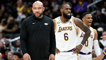WASHINGTON, DC - DECEMBER 04: Head coach Darvin Ham of the Los Angeles Lakers watches the game against the Washington Wizards at Capital One Arena on December 04, 2022 in Washington, DC. NOTE TO USER: User expressly acknowledges and agrees that, by downloading and or using this photograph, User is consenting to the terms and conditions of the Getty Images License Agreement. (Photo by G Fiume/Getty Images)