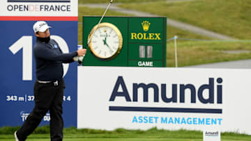 PARIS, FRANCE - OCTOBER 17: George Coetzee of South Africa on the 10th tee during the first round of the Amundi Open de France at Golf National on October 17, 2019 in Paris, France. (Photo by Ross Kinnaird/Getty Images)