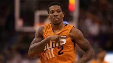 PHOENIX, AZ - MARCH 05: Eric Bledsoe #2 of the Phoenix Suns reacts to a three point shot against the Boston Celtics during the second half of the NBA game at Talking Stick Resort Arena on March 5, 2017 in Phoenix, Arizona. The Suns defeated the Celtics 109-106. NOTE TO USER: User expressly acknowledges and agrees that, by downloading and or using this photograph, User is consenting to the terms and conditions of the Getty Images License Agreement. (Photo by Christian Petersen/Getty Images)