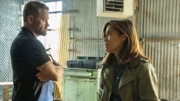 THE PURGE -- "House of Mirrors" Episode 205 -- Pictured: (l-r) Max Martini as Ryan Grant, Chelle Ramos as Sara Williams -- (Photo by: Alfonso Bresciani/USA Network)
