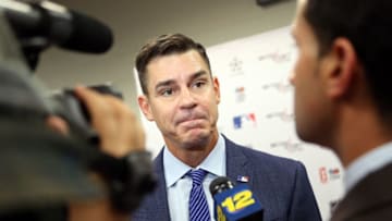 NEWARK, NJ - JULY 22: Billy Bean, Ambassador for Inclusion, MLB, speaks with press at the Beyond Sport United 2015 event on July 22, 2015 in Newark City. (Photo by Monica Schipper/Getty Images for Beyond Sport)