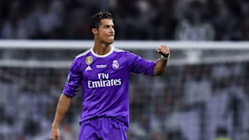 CARDIFF, WALES - JUNE 03: Cristiano Ronaldo of Real Madrid CF celebrates after scoring his team's third goal during the UEFA Champions League Final between Juventus and Real Madrid at National Stadium of Wales on June 3, 2017 in Cardiff, Wales. (Photo by David Ramos/Getty Images)