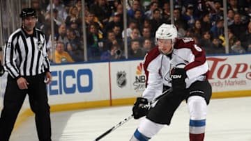 BUFFALO, NY - MARCH 14: Erik Johnson #6 of the Colorado Avalanche skates against the Buffalo Sabres at the First Niagara Center on March 14, 2012 in Buffalo, New York. The Avalanche defeated the Sabres 5-4 in the shootout. (Photo by Bruce Bennett/Getty Images)