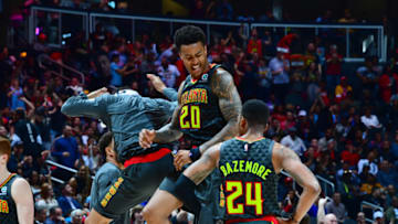 John Collins (20) of the Atlanta Hawks (Photo by Scott Cunningham/NBAE via Getty Images)