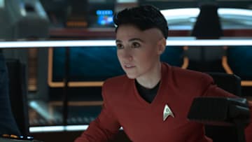 Melissa Navia as Ortegas appearing in episode 204 “Among The Lotus Eaters” of Star Trek: Strange New Worlds, streaming on Paramount+, 2023. Photo Cr: Michael Gibson/Paramount+