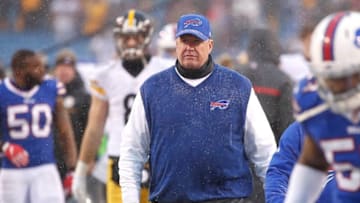 Dec 11, 2016; Orchard Park, NY, USA; Buffalo Bills head coach Rex Ryan leaves the field after losing to the Pittsburgh Steelers at New Era Field. Steelers beat the Bills 27-20. Mandatory Credit: Kevin Hoffman-USA TODAY Sports